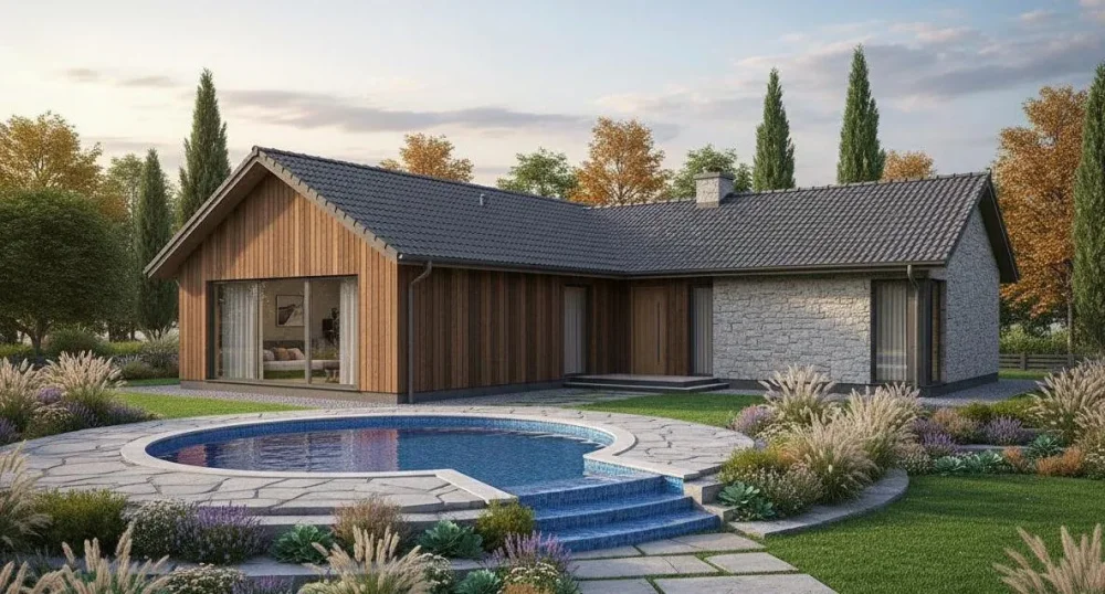 Проект Одноэтажный дом 11 на 16, 136 м2