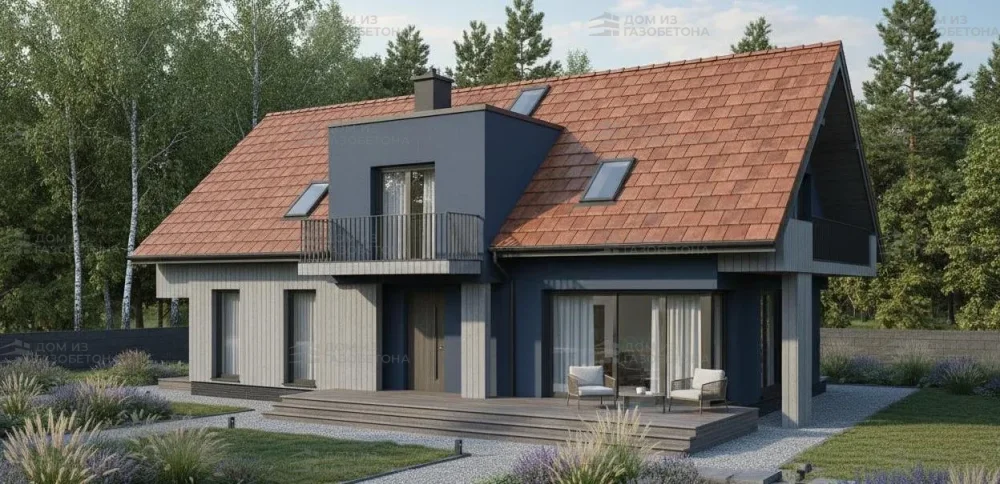 Проект Двухэтажный дом 15 на 12, 216 м2